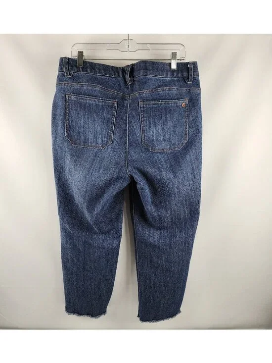 Democracy Jeans Women 16W Blue AB Technology Skyrise Frayed Hem Denim (33x25) - Picture 8 of 11